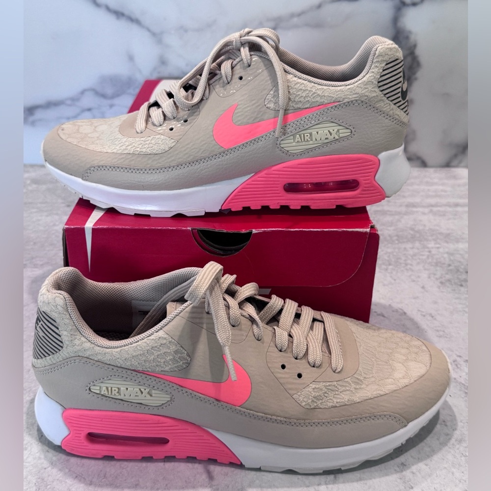 Nike Air Max Oatmeal and Lava Glow Sneakers - Picture 4 of 6
